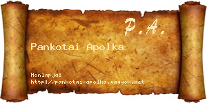 Pankotai Apolka névjegykártya
